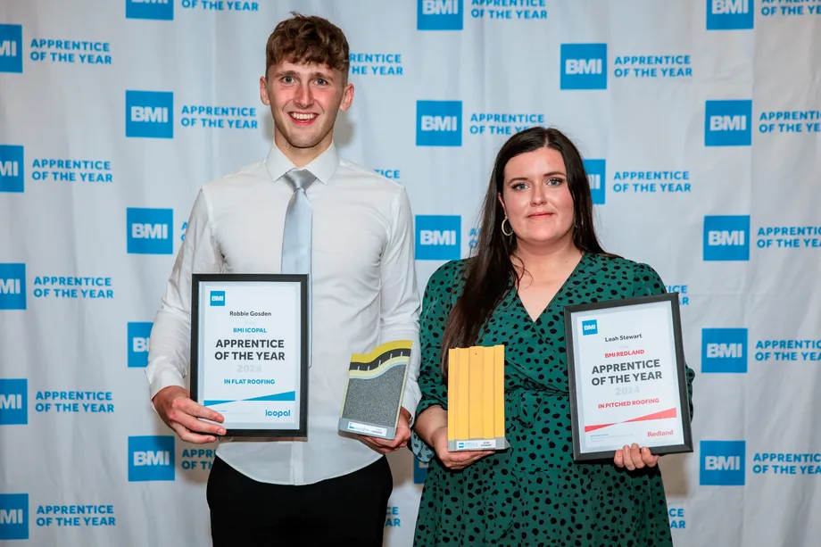 Robbie Gosden and Leah Stewart. Winners of the BMI Apprentice of the Year 2024 competition.