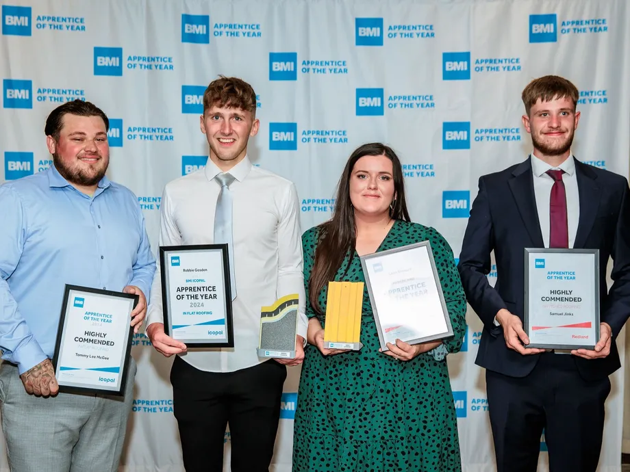 Apprentice of the Year Highly Commended and Winners 2024 Samuel Jinks, Tommy Lee McGee, Leah Stewart and Robbie Gosden