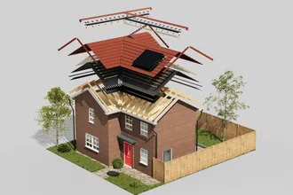 Redland PV InDaX Adapt solar panels in line roof system