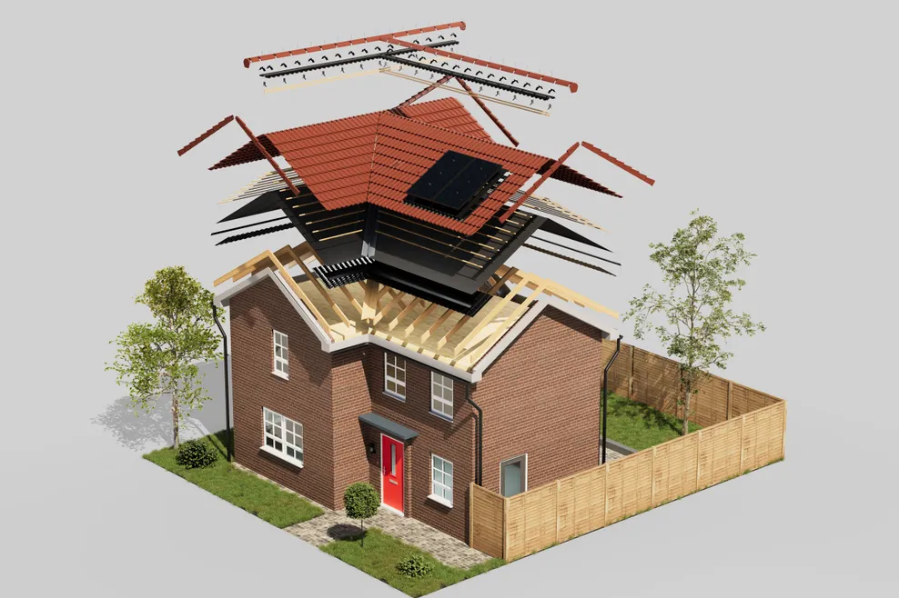 Redland PV InDaX Adapt solar panels in line roof system