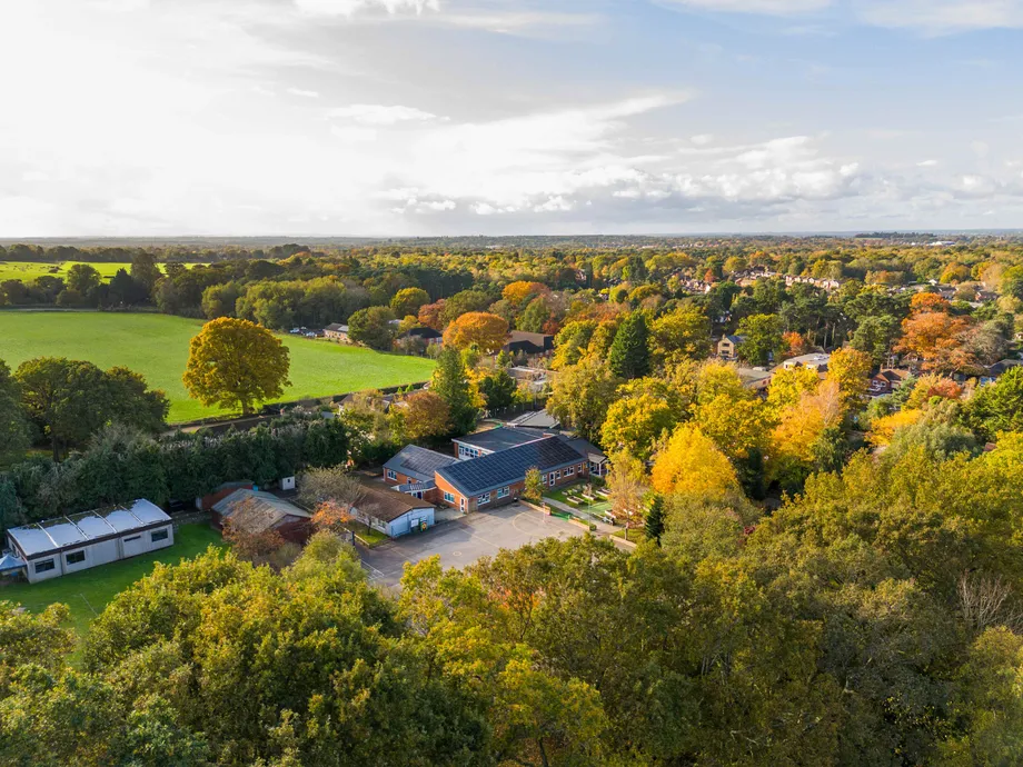 Drone footage of Nine Mile Ride Primary School